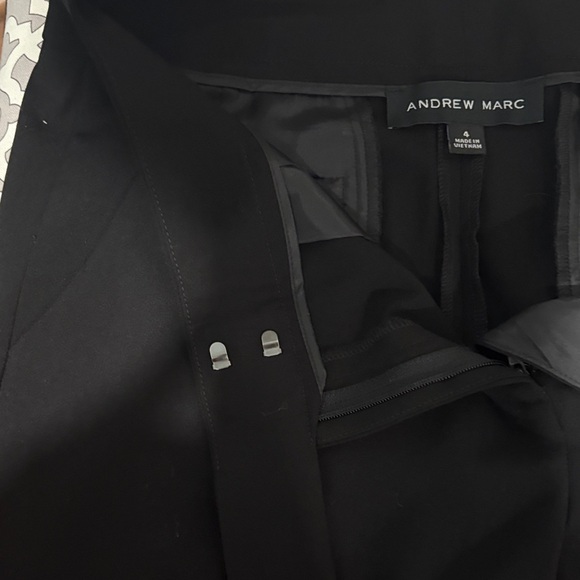 Andrew Marc Elegant Black Wide Leg Trousers - Picture 7 of 8